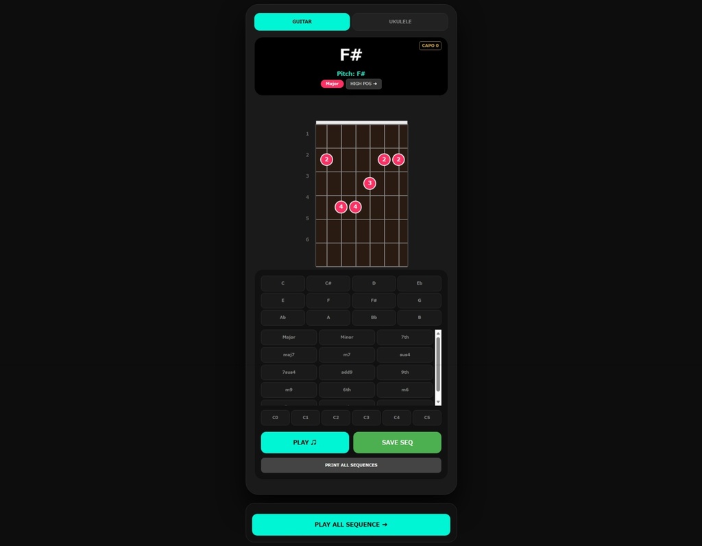 ギター&ウクレレ対応|印刷できるコード表作成ツール|オフラインOK