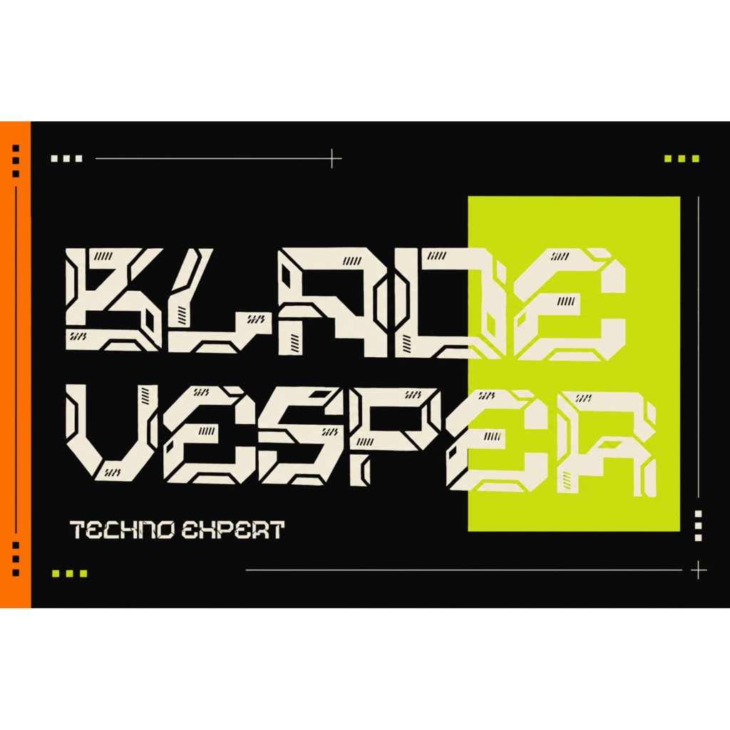 Vexora | サイバーパンク英字フォント / Cyberpunk Display Font