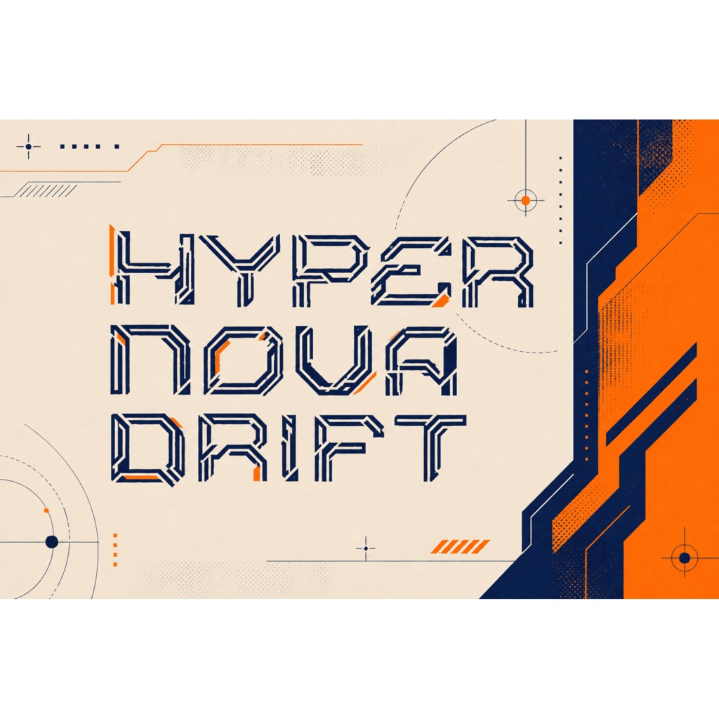 Vexora | サイバーパンク英字フォント / Cyberpunk Display Font