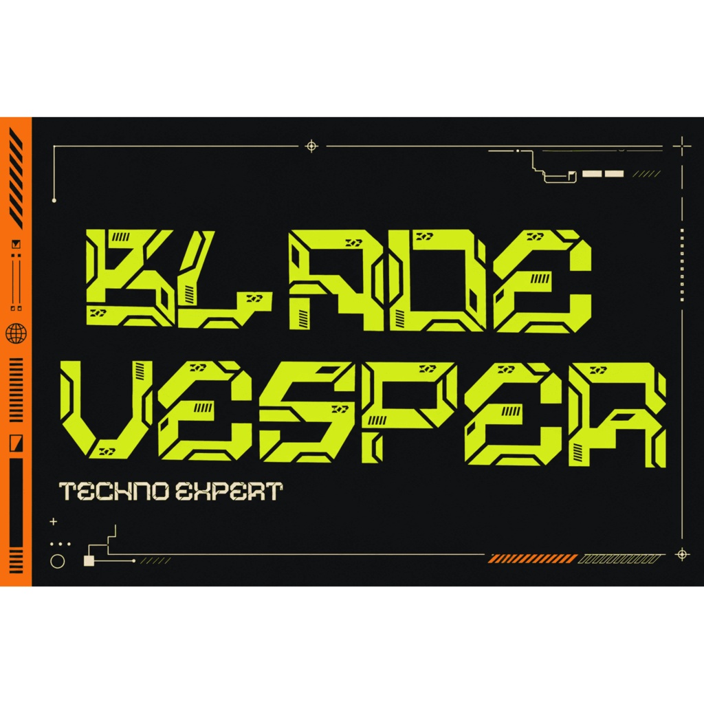 Vexora | サイバーパンク英字フォント / Cyberpunk Display Font