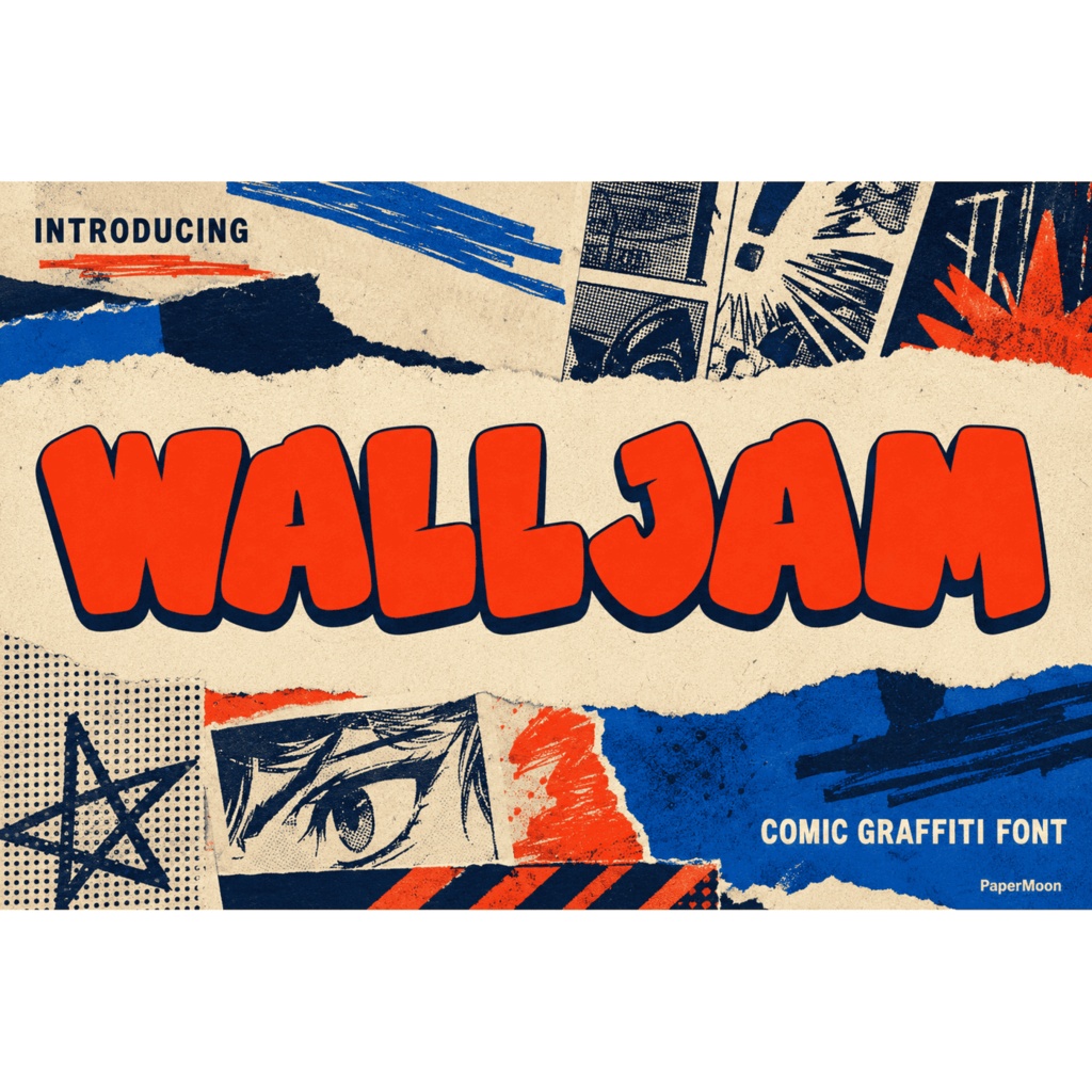 WallJam | グラフィティ欧文フォント2書体セット | Comic Graffiti Font Duo