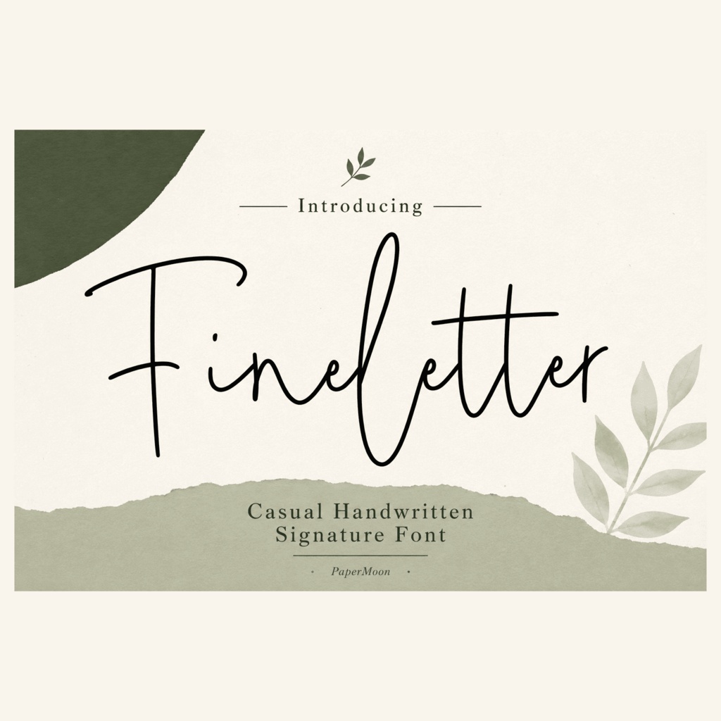 FineLetter | 手書き風の署名系欧文フォント | Handmade Script Font