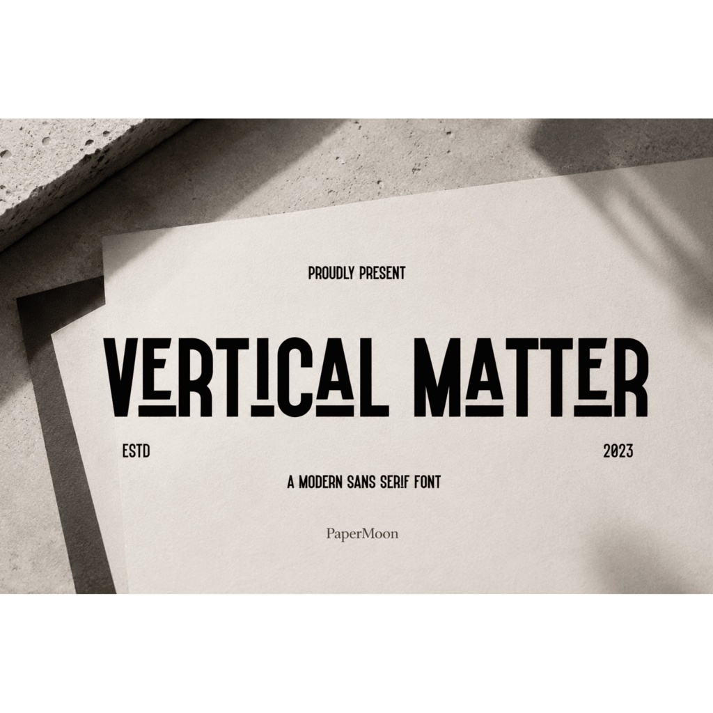 Vertical Matter | モダン欧文サンセリフフォント | スポーツ・ロゴ・見出し向け Display Sans