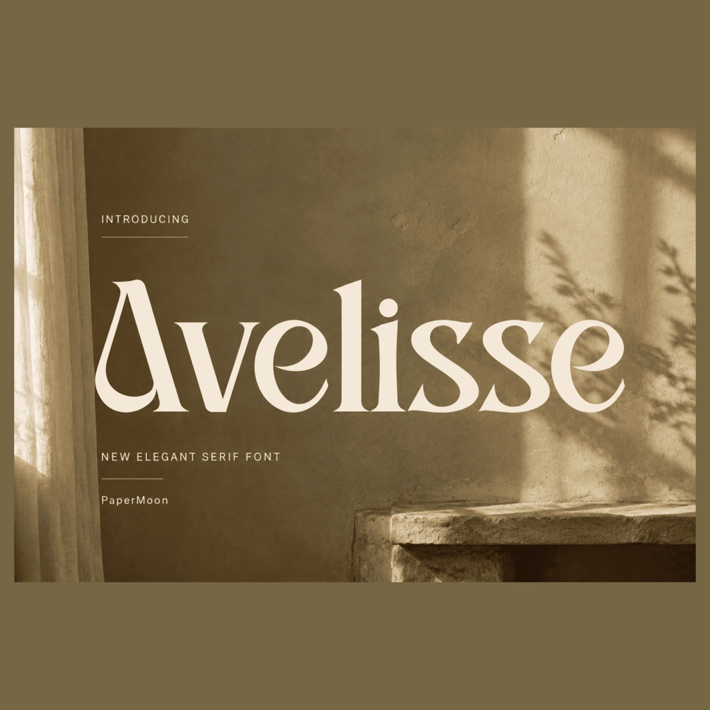 Avelisse | モダン・ラグジュアリー欧文セリフフォント | ロゴ・ブランディング向け