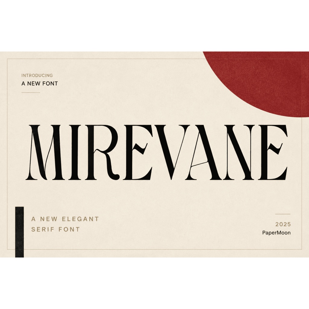 Mirevane | エレガントな欧文セリフフォント | ロゴ・ブランディング向け