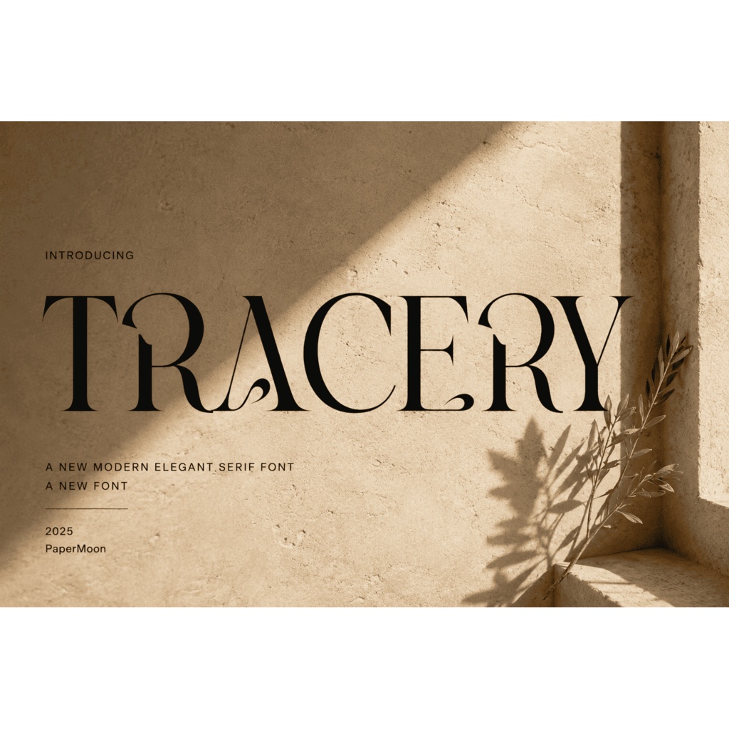 Tracery | エレガントな欧文セリフフォント | ロゴ・ブランディング・パッケージ向け(Elegant Serif Font)