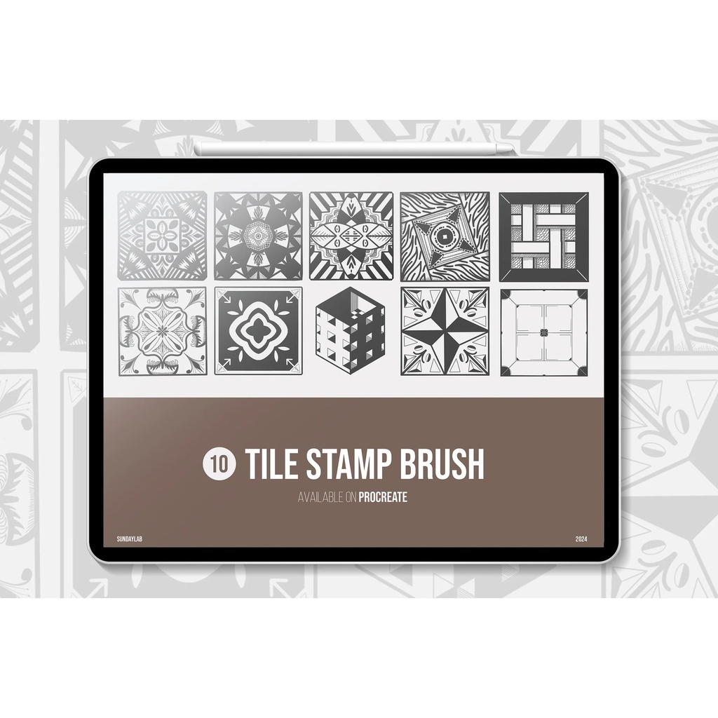 タイルスタンプブラシ10種（Procreate用）