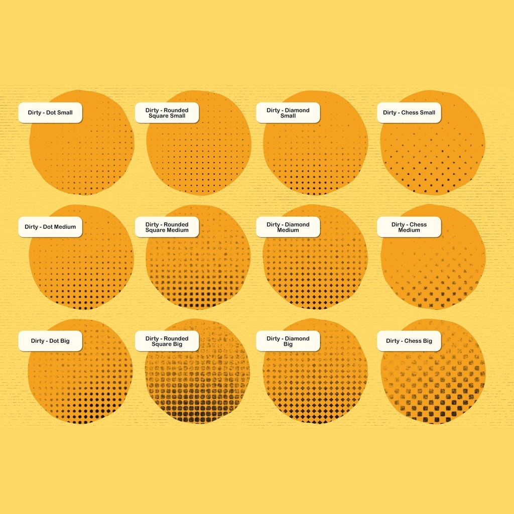 Halftone Photoshop Brushes|Photoshop用ハーフトーンブラシ|ドット・網点・レトロ風テクスチャ