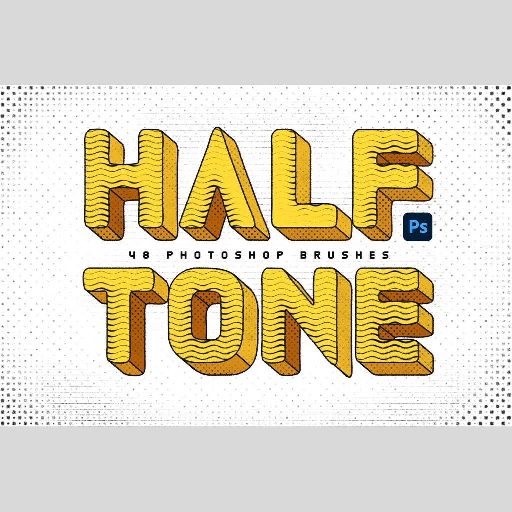 Halftone Photoshop Brushes|Photoshop用ハーフトーンブラシ|ドット・網点・レトロ風テクスチャ