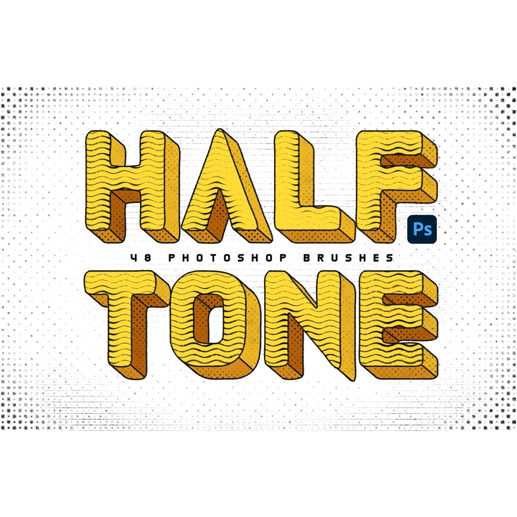 Halftone Photoshop Brushes｜Photoshop用ハーフトーンブラシ｜ドット・網点・レトロ風テクスチャ