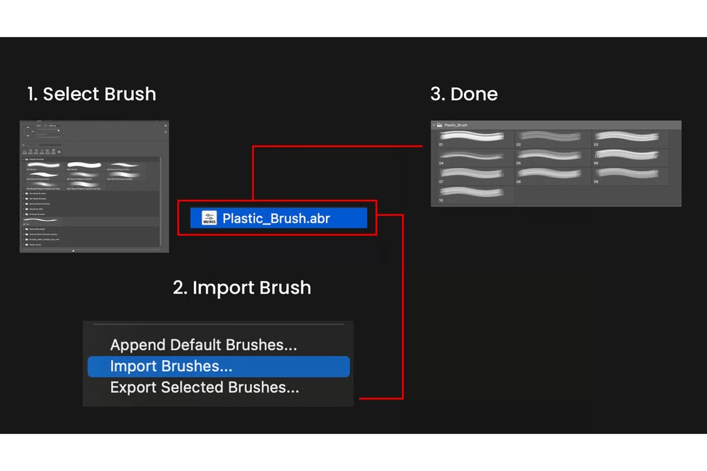 Plastic Brushes|Photoshop用プラスチック風ブラシ10種|なめらかブレンド・質感表現