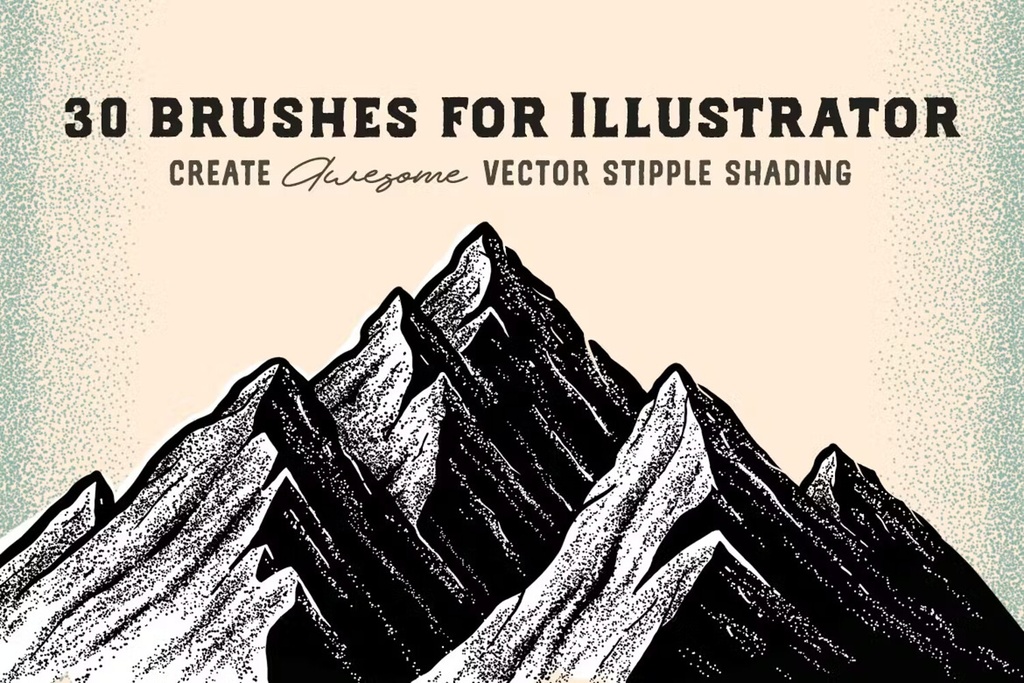 Stipple Brush Set|Photoshop&Illustrator対応 点描(ドット)ブラシ62種