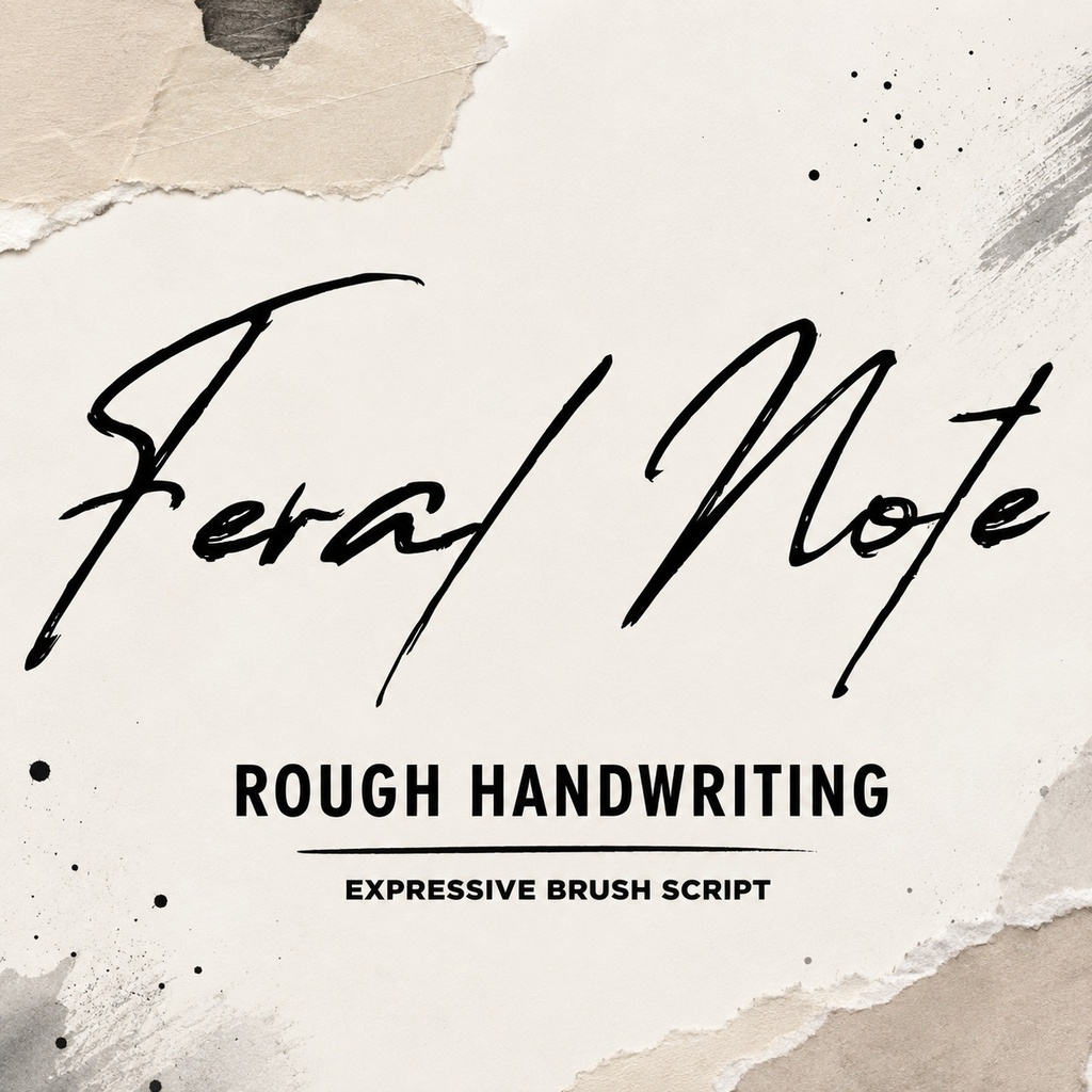 Feral Note | ラフで力強い手書き風英字フォント | ロゴ・ポスター向け