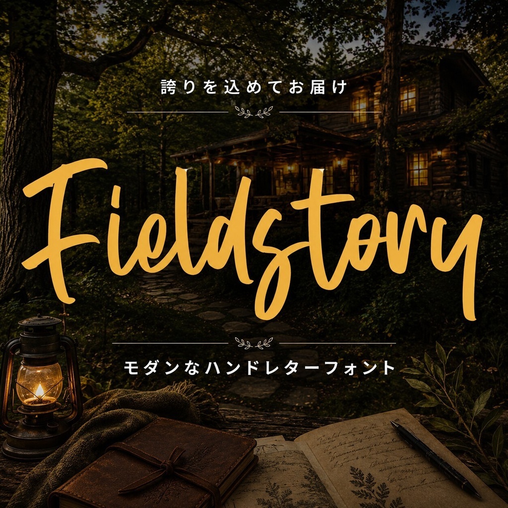FieldStory | 手書き風のエレガントな欧文フォント | Hand Lettering Font