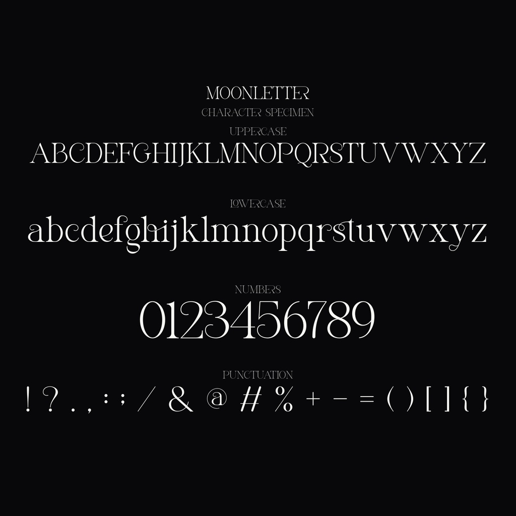 Moonletter | 高級感のある欧文セリフフォント | ロゴ・招待状・ブランド向け