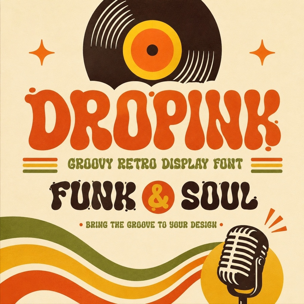Funk Drop | 音楽向けディスプレイ英字フォント | ロゴ・ポスター・配信