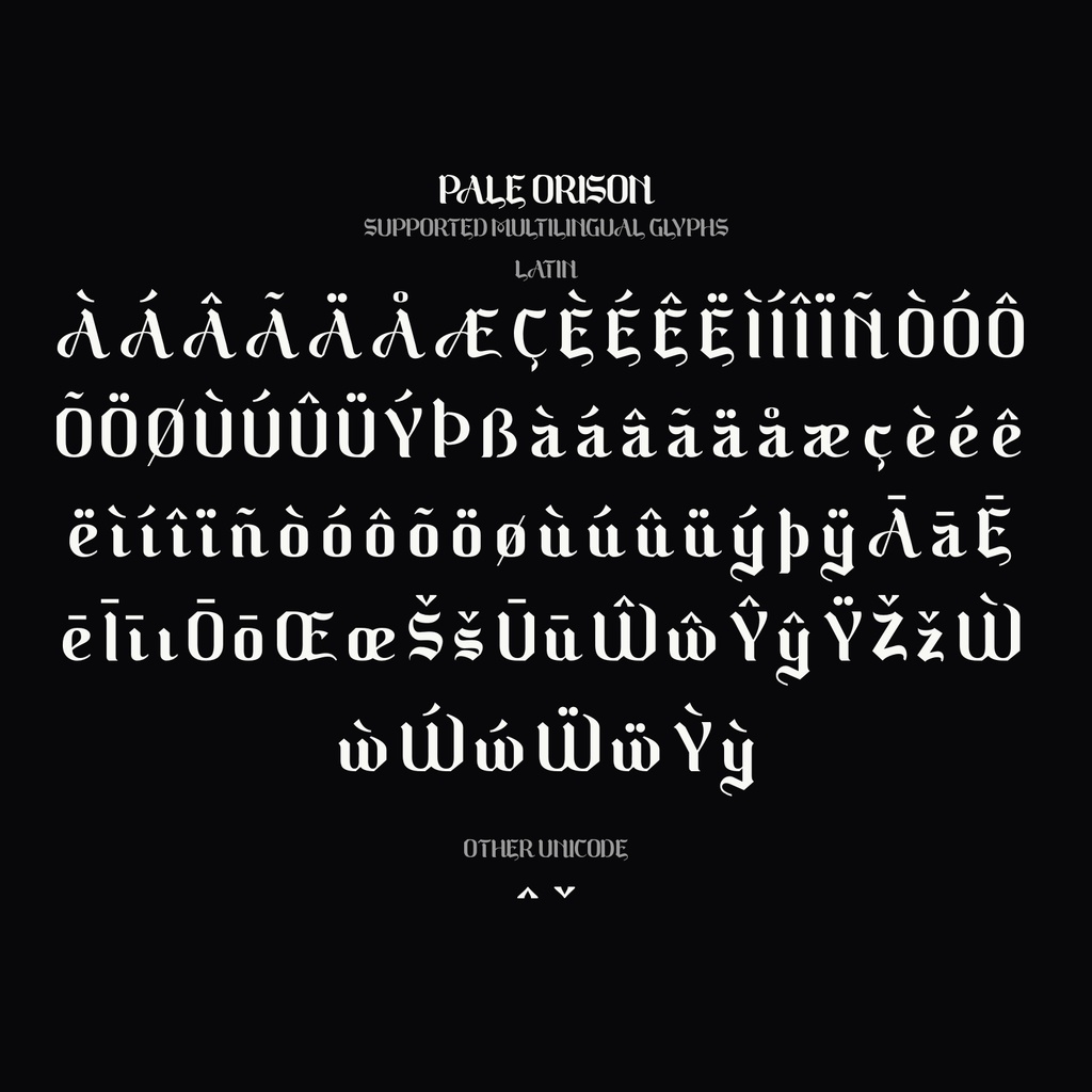 Pale Orison | 重厚なブラックレター欧文フォント | ロゴ・パッケージ・ウエディング向け