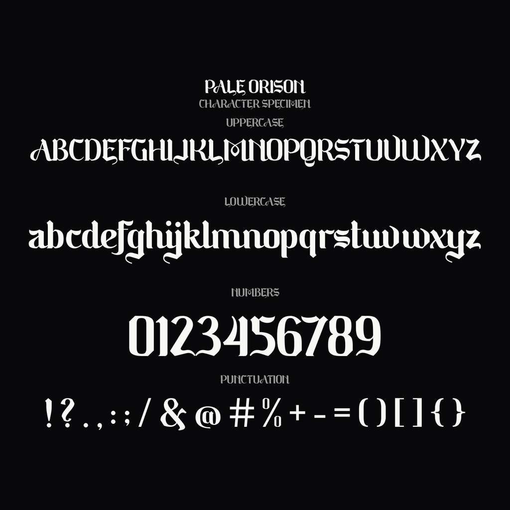 Pale Orison | 重厚なブラックレター欧文フォント | ロゴ・パッケージ・ウエディング向け
