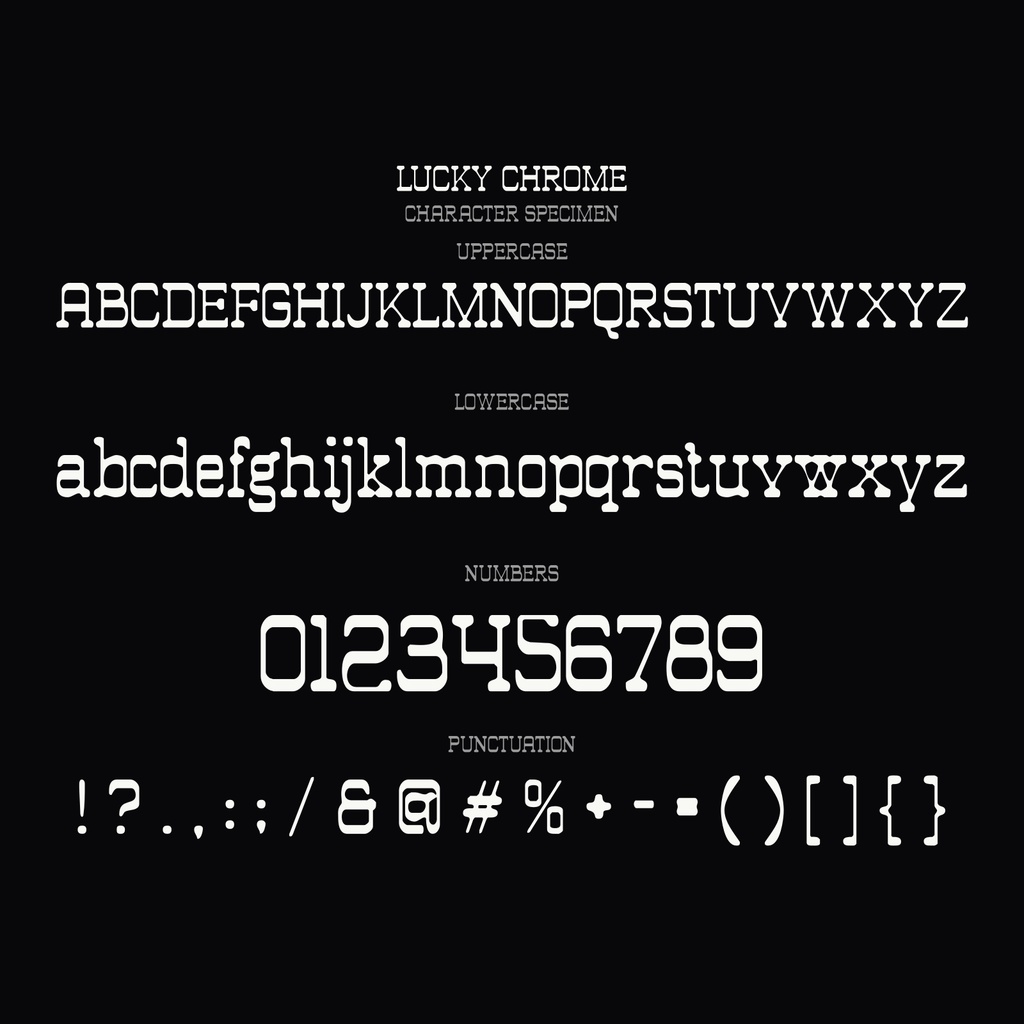 Lucky Chrome|ぼかしと逆コントラストの欧文セリフフォント