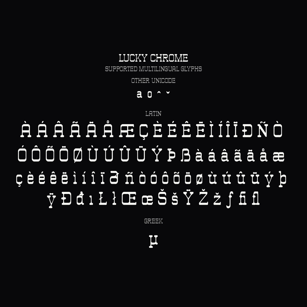 Lucky Chrome|ぼかしと逆コントラストの欧文セリフフォント