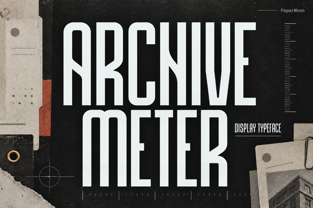 Archive Meter | シンプルでモダンなディスプレイフォント | ロゴ・ポスター・見出し向け