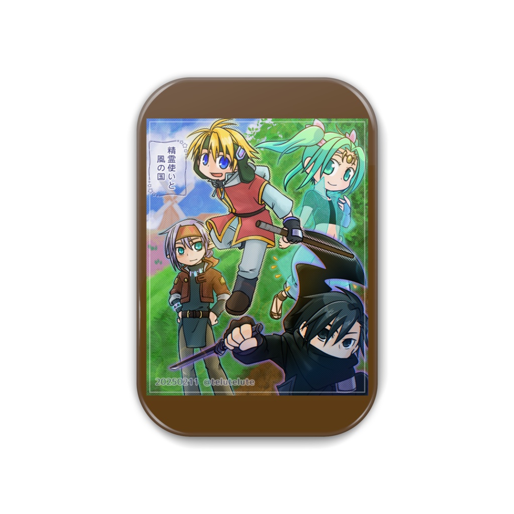 オリジナルキャラクター缶バッジ(精霊使いと風の国)