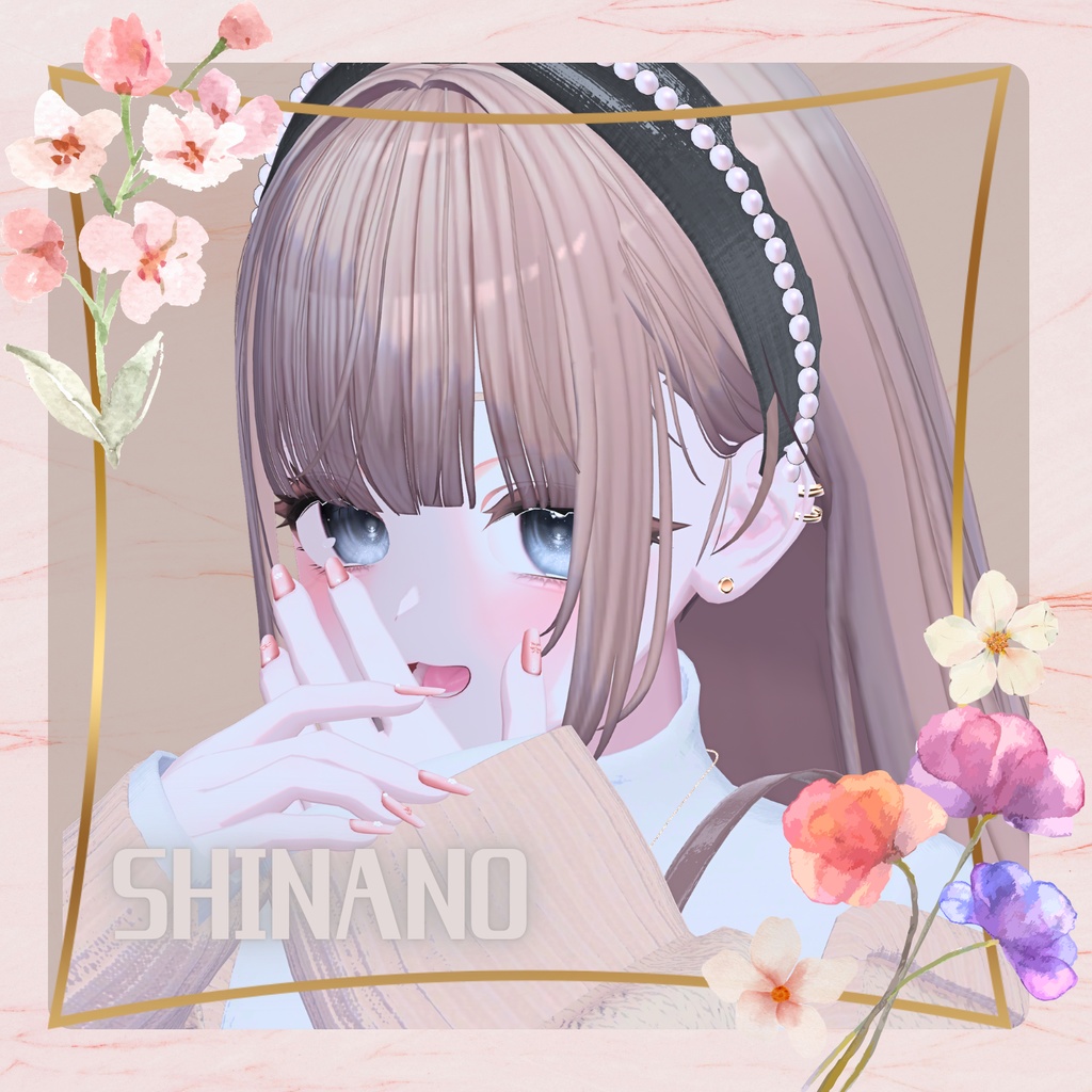 【VRC想定】Dusty Pink Nail