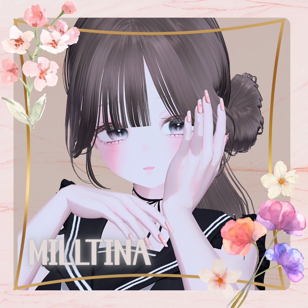 【VRC想定】Dusty Pink Nail