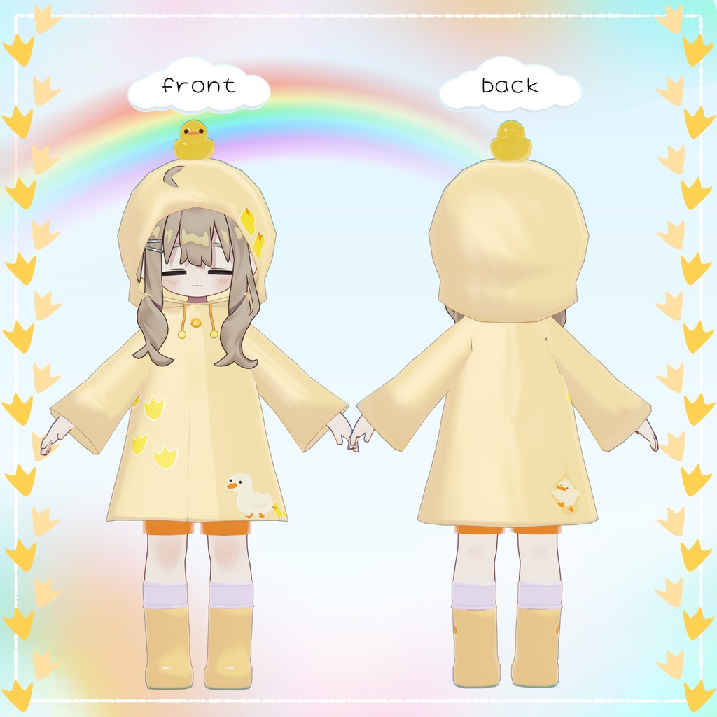 ✨SALE中✨【VRC想定】🐤アヒルちゃんレインコート🐤 kipfel対応🐈