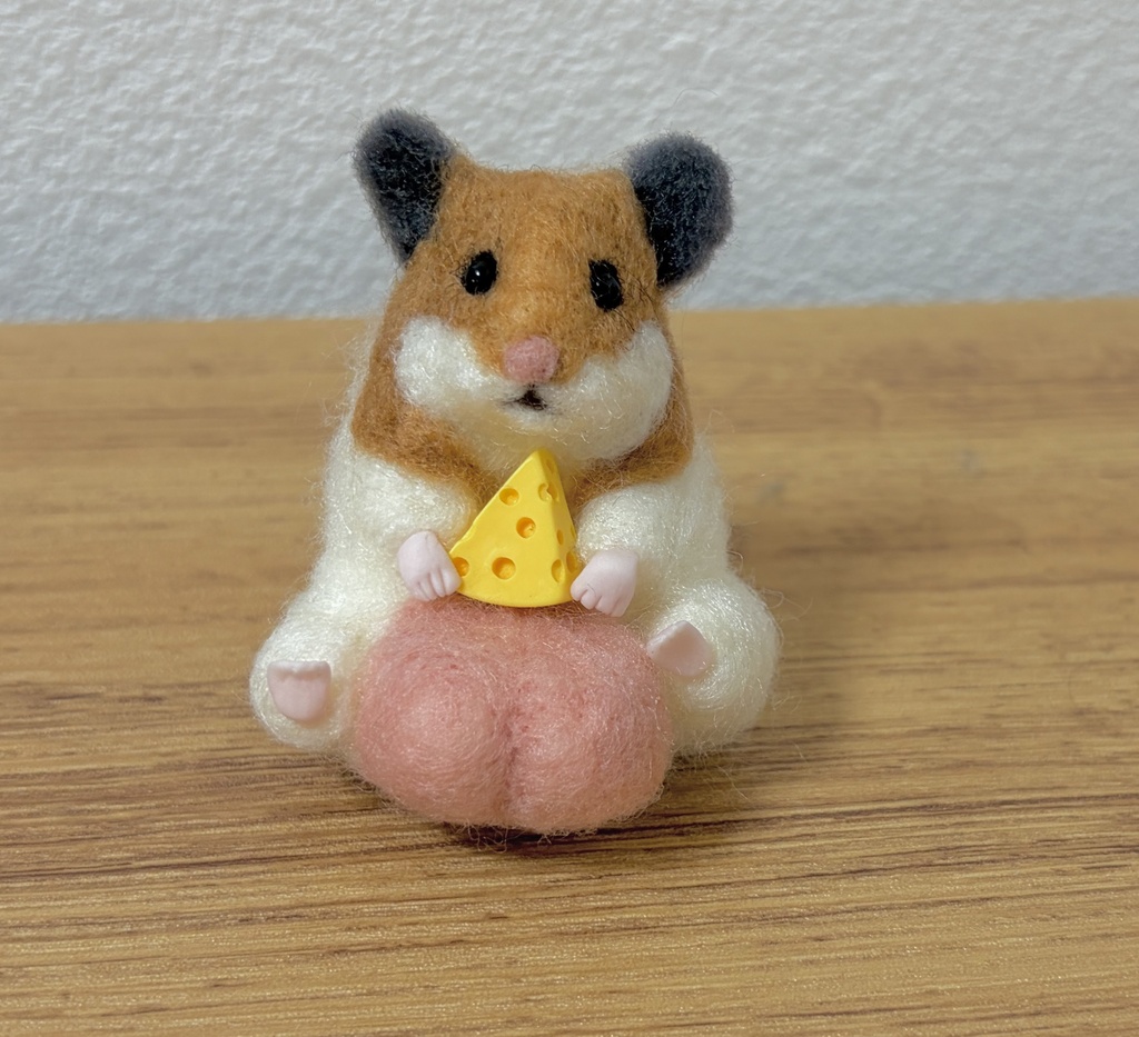 羊毛ハムスターノーマル君　(ポーチ付き)