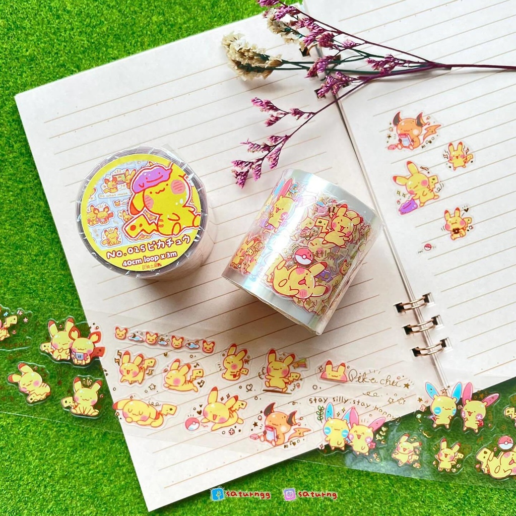  ピカチュウ　箔押しダイカットPETテープ