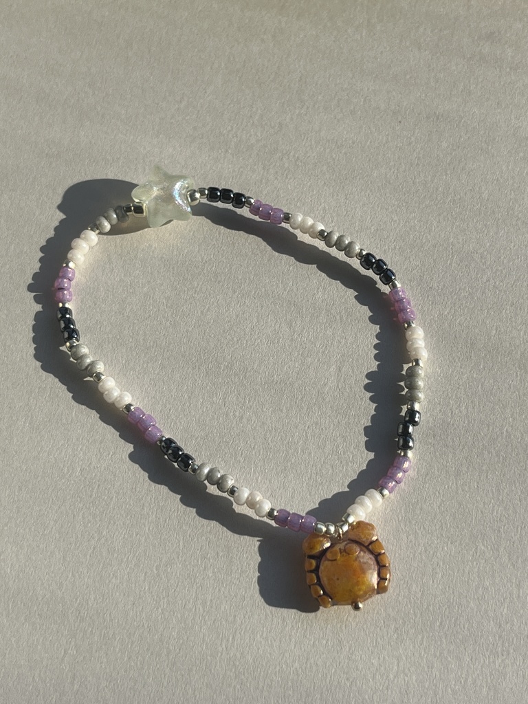 【アセクシュアルフラッグ】星を望む蟹のブレスレット Asexual flag color