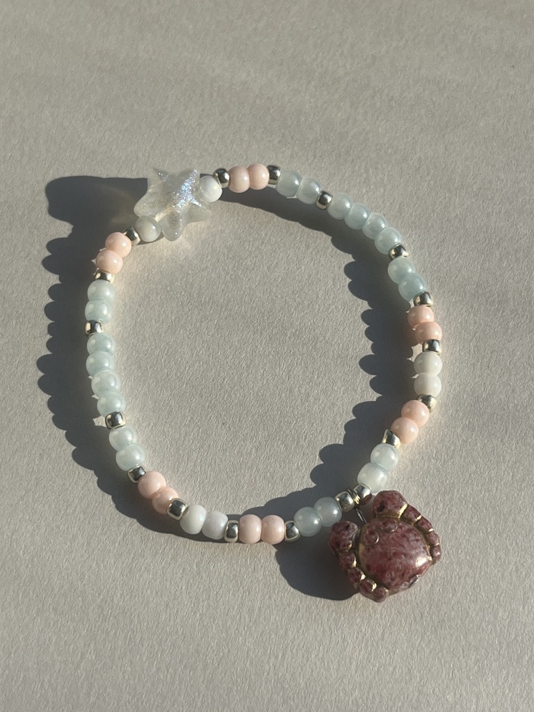 【ﾄﾗﾝｽｼﾞｪﾝﾀﾞｰﾌﾗｯｸﾞ】星を望む蟹のブレスレット trance gender flag color