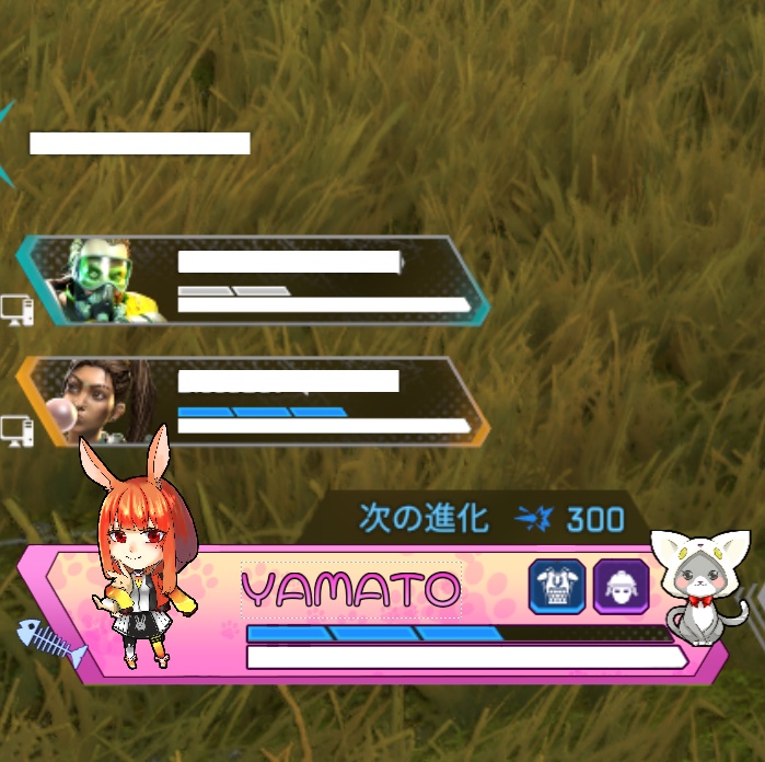 【フリー有】ずきん猫・動くApexオーバーレイ【3点セット】