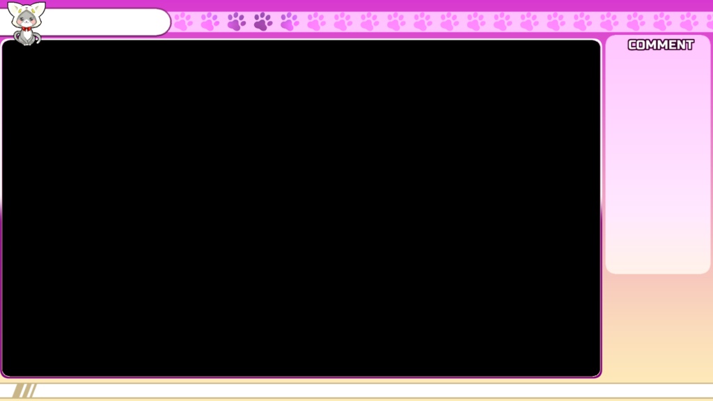 【フリー有】ずきん猫・動く配信用オーバーレイ枠・3色【3点セット】