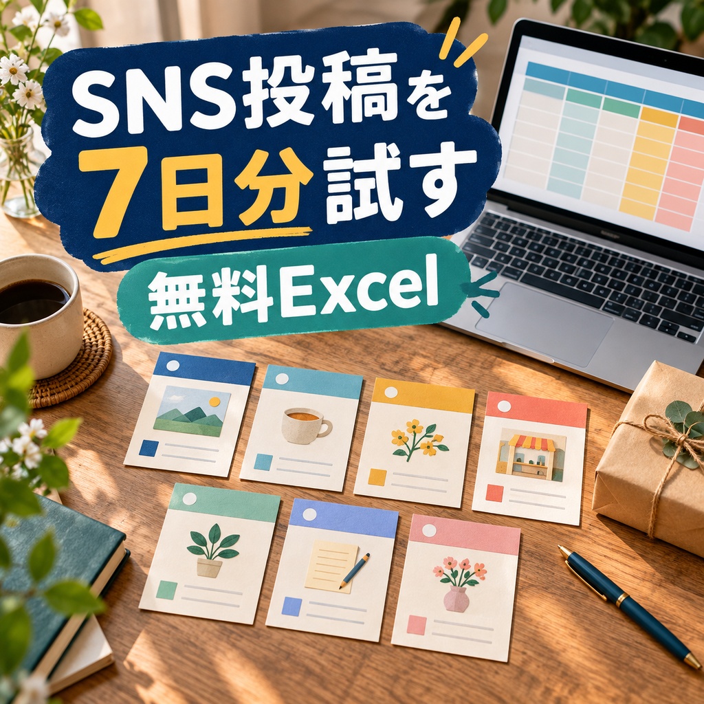 小さなお店のSNS投稿を7日分試す｜無料Excelお試し版