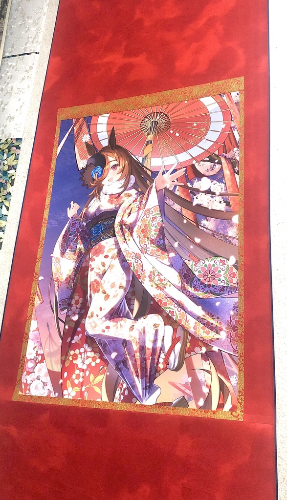 【掛け軸】C107ライスシャワー 掛け軸 (赤・青・黒)