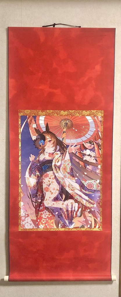 【掛け軸】C107ライスシャワー 掛け軸 (赤・青・黒)