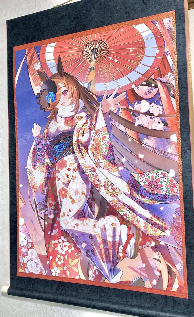 【掛け軸】C107ライスシャワー 掛け軸 (赤・青・黒)