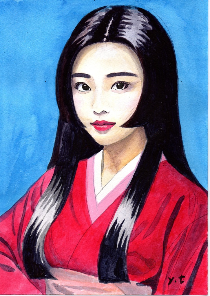 超美品！精密複製画　小野小町　美人画　アクリル画　水彩画　絵画
