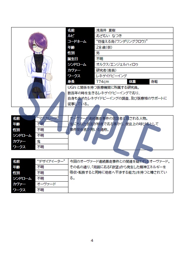 【DX3rd】Demon's masquerade【シナリオ】