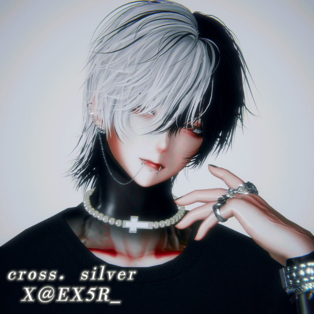 ♡ cross&ribbon choker 【7アバター対応】