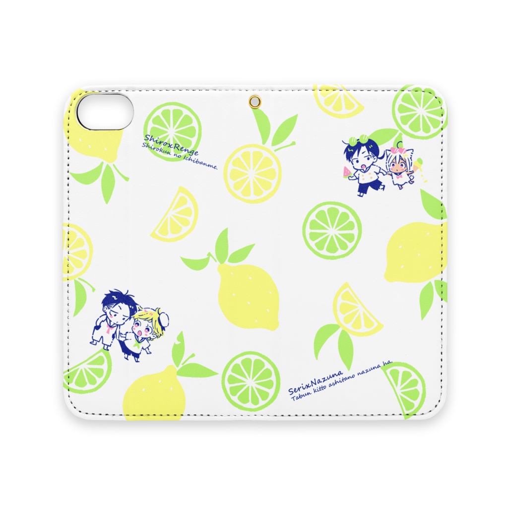 手帳型iPhoneケース(レモン)