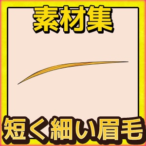 短く細い眉毛 画像素材（おまけでVRM用まゆげ画像テクスチャ付き）～商用成人利用ＯＫの著作権フリー