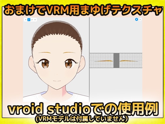 短く細い眉毛 画像素材(おまけでVRM用まゆげ画像テクスチャ付き)~商用成人利用OKの著作権フリー