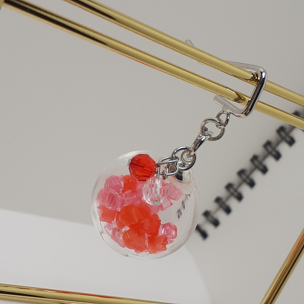 ガラスドームポニーフック　赤色