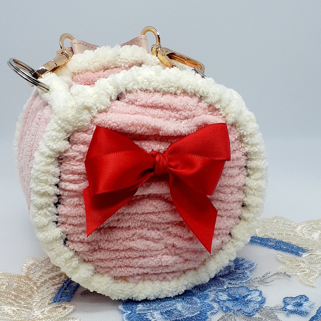 丸形プチバッグ【甘めの桃色】