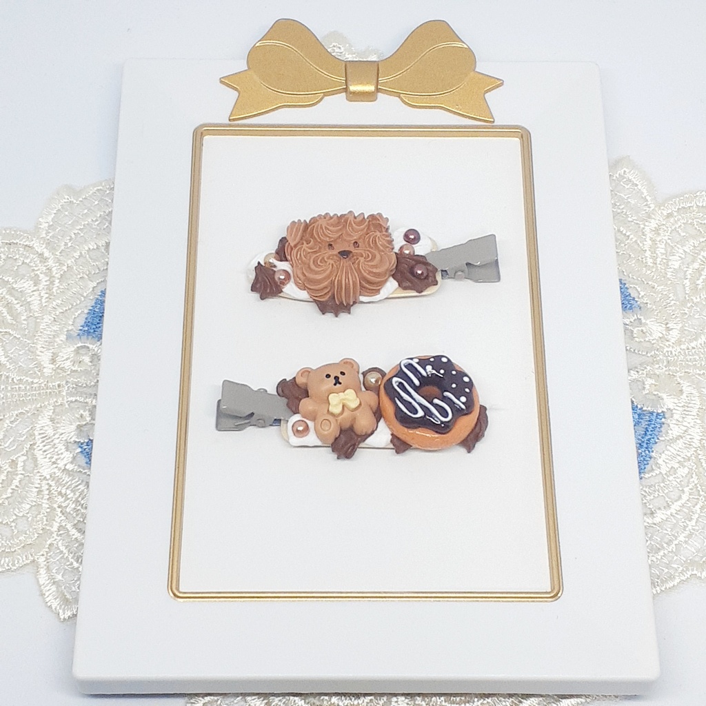 ホイップデコヘアクリップ【ちゃいろ】