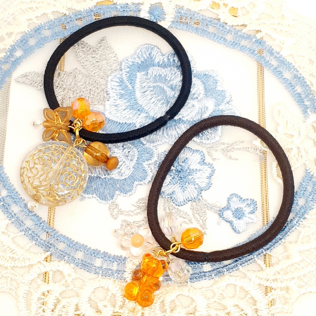 じゃらじゃらヘアゴム【濃いめのはちみつ】