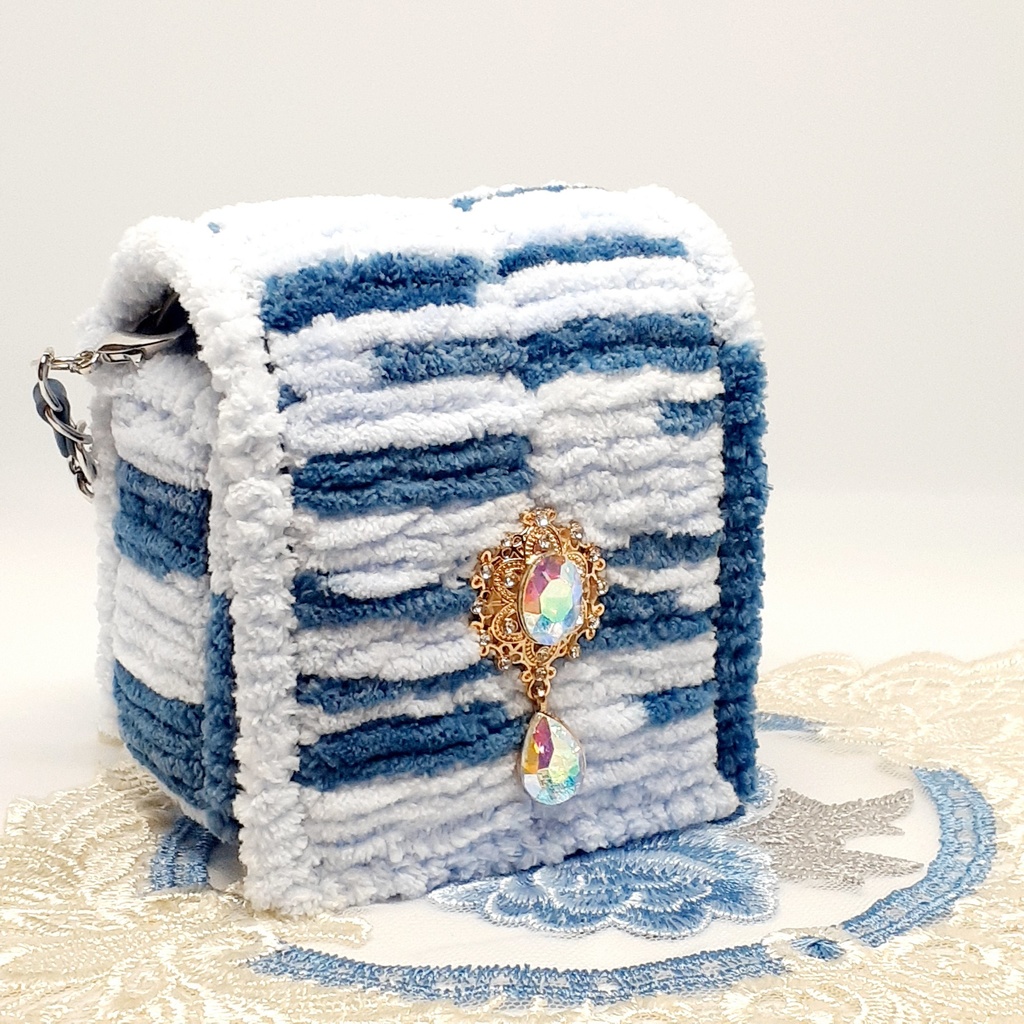 プチバッグ【紺色マーブル】